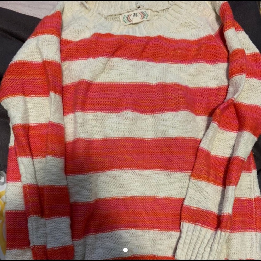 Pink Rose Stripped Sweater